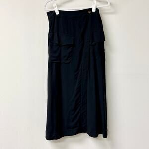Scoth & Soda La Bande Maison High Rise Cargo Wrap Midi Skirt Black Womens Size M